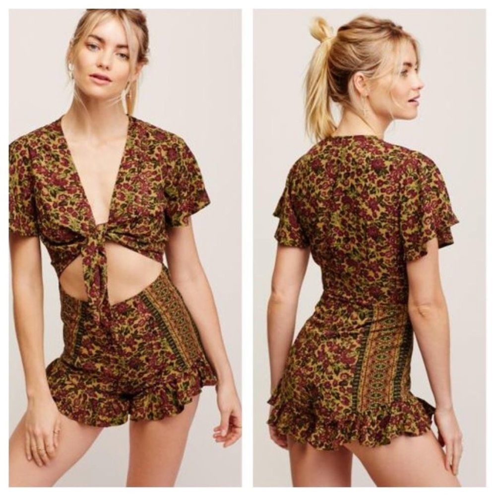 Free People Surf Date Tie Floral Print Romper